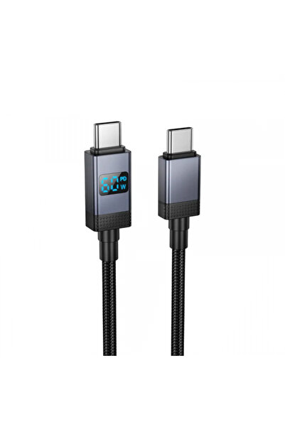 hoco. Cablu Date si Incarcare USB-C - USB-C HOCO X118 Display, 60W, 1m, Negru