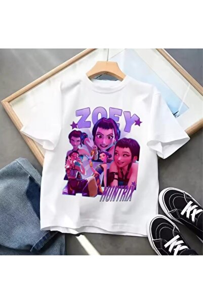STİL-X K-POP LOVCI NA DEMONE / HUNTRIX ŠTAMPANA DEČJA MAJICA, 100% PAMUK