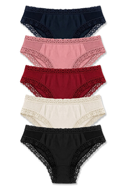 HNX Σετ 5 τεμαχίων γυναικεία εσώρουχα από μικρούχο ύφασμα με λεπτομέρειες από...