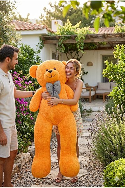 Özgüner Oyuncak 200160 دمية دب عملاقة - نموذج دب من القطيفة مع ربطة عنق أنيقة