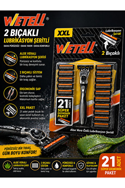 WETELL 2 Bıçaklı XXL Paket Tıraş Bıçağı Seti