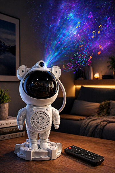 Blackbird Game Center Glr MXS-003 Uzay Astronot Gökyüzü Lazer Projeksiyon ve Bluetooth Hoparlör Gece Lambası