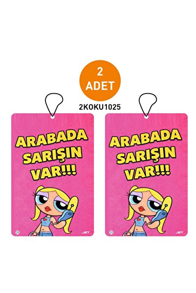 JR Jetreklam 2'li Set Arabada Sarışın Var Yazılı Özel Tasarımlı Dekoratif Ask...