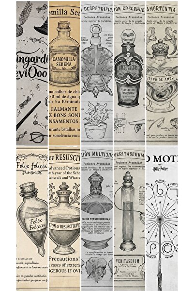 Lemonade Concept Hogwarts İksirleri Poster Seti - Harry Potter Potterhead Duv...