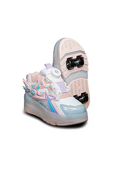 Tuğba Ortopedi 9626 Ortopedik Kız Çocuk Pudra Işıklı Tekerlekli Sneaker