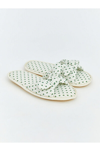 LC Waikiki Nevavm Women's Home Slippers with Bow Figure and Difference in Design