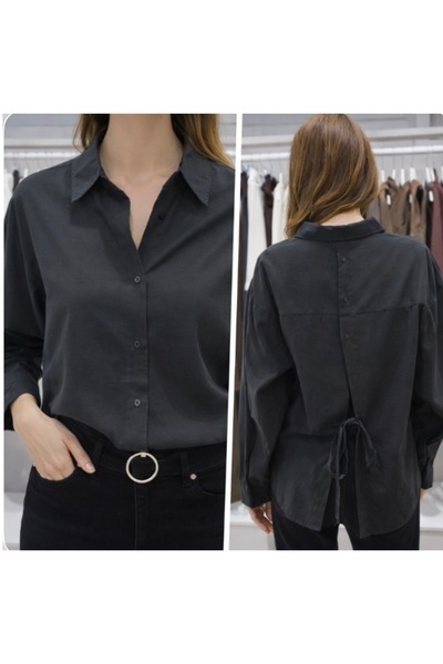 MODA Black Shirt with Back Tie Detail