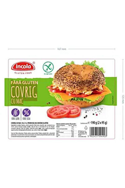 INCOLA Bagel fără gluten cu semințe de in aurii 2X95G