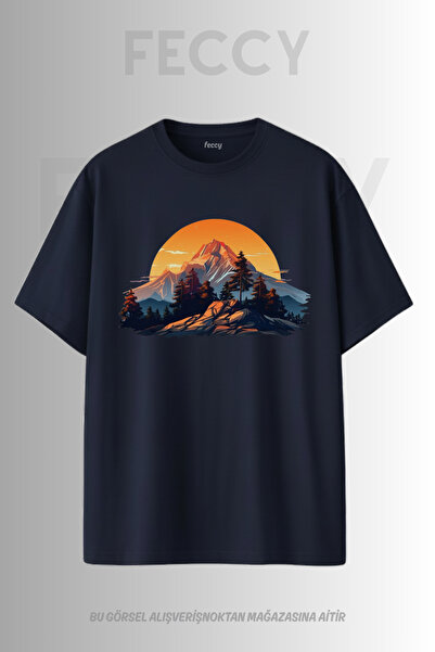 FECCY Tricou unisex supradimensionat cu imprimeu Sunset Hunter, pentru femei,...