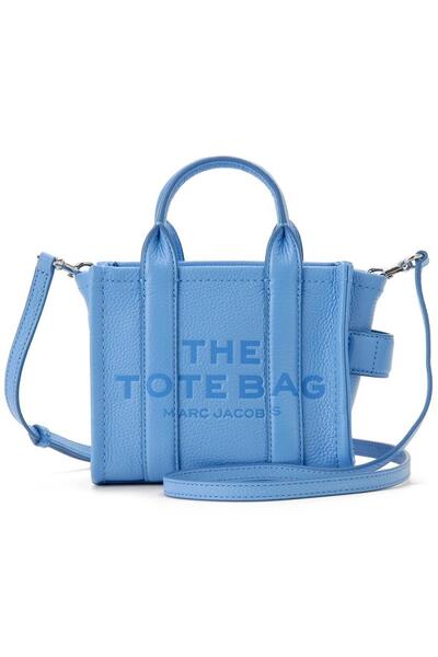 Marc Jacobs Women's Leather Mini Blue Shoulder Bag with Zipper Closure and Lo...