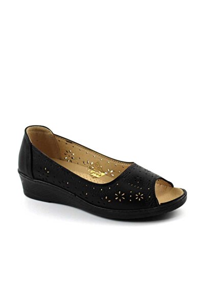 mm Women's comfortable shoes, cut out A011-BLACK