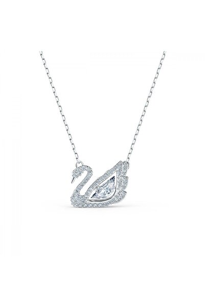 Swarovski Dancing Swan Kolye Beyaz Rodyum Kaplama