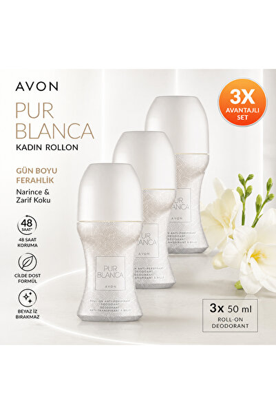 AVON Pur Blanca Antiperspirant Roll On Deodorant 50ml Paylaş (3'lü Satış Fiya...