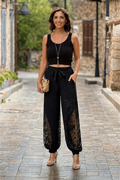 Nevin Kaya Moda Black Color Lace Shalwar