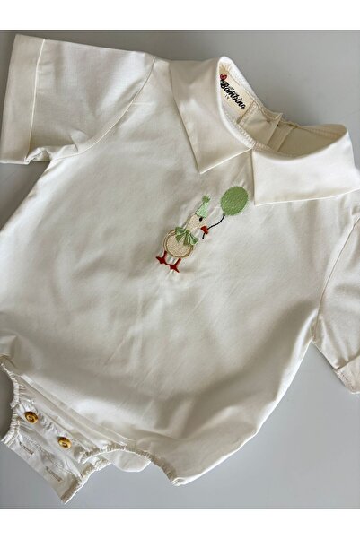 il mio bambino 100% Cotton Handmade Embroidered Cute Duck Baby Shirt