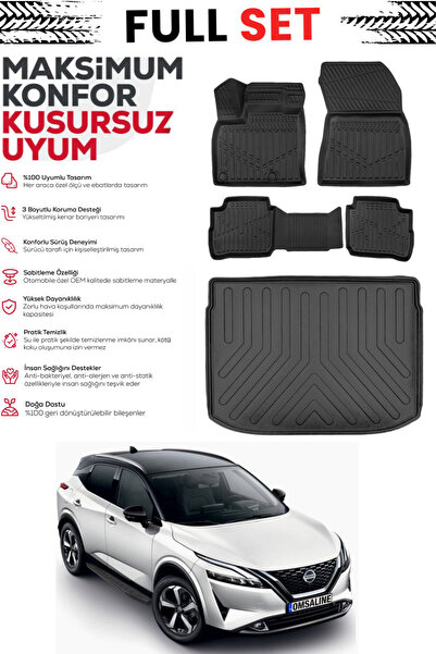 ko kaliteoto Nissan Qashqai Benzinli 2026 Model 3D Esnek Üst Bagaj Havuzu 4D ...