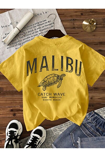 shams style Malıbu Baskı, Tişoürtü t-shirt (Kadın)