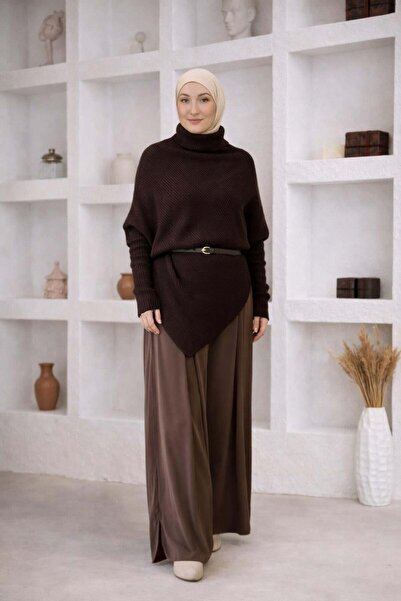 Esma Gündoğdu Asymmetric Sweater Brown