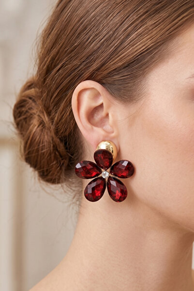 PETEK AKSESUAR Large Acrylic Flower Earrings 7 Cm.