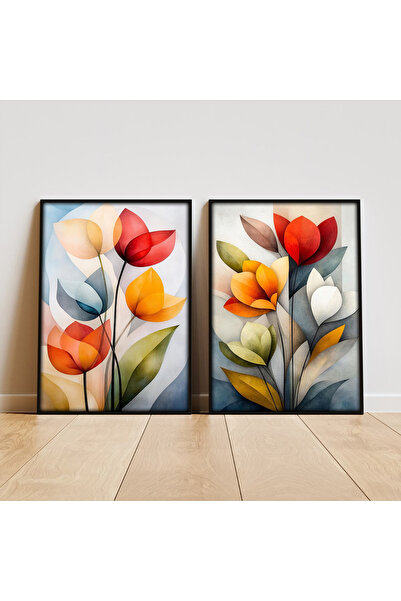 VIZIO Petale în Lumină, set 2 tablouri inramate, pentru living, dormitor, bir...