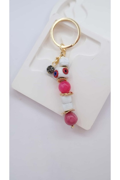 Jerie Glass Bead Detailed Keychain