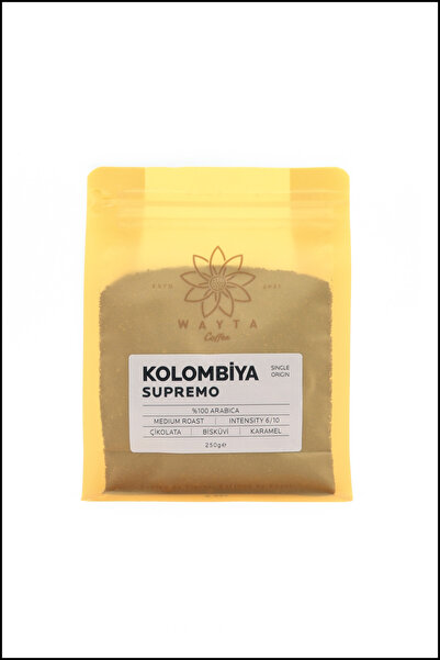Wayta Coffee Colombia Supremo Filtre Kahve 250 g –%100 Arabica Öğütülmüş Kahve
