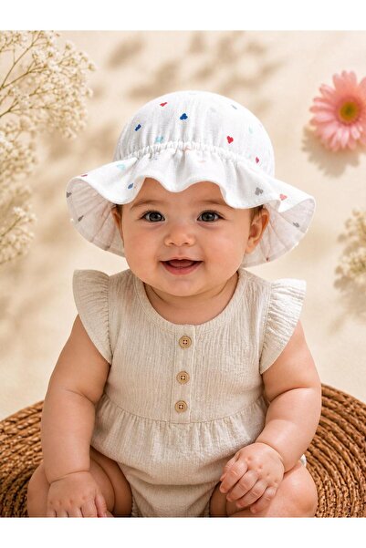 LUMİBABY BUTİK %100 pamuk çift katlı müslin bebek şapkası(6 ay -2 yaş uyumlu-...