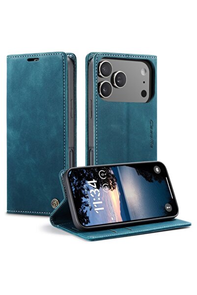 Caseme 013 Retro Θήκη Βιβλίο Green Blue (Apple iPhone 17 Pro Max)