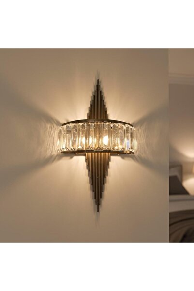 Elizim Home Lighting Taşlı Üçgen Ledli Eskitme Pilli Aplik