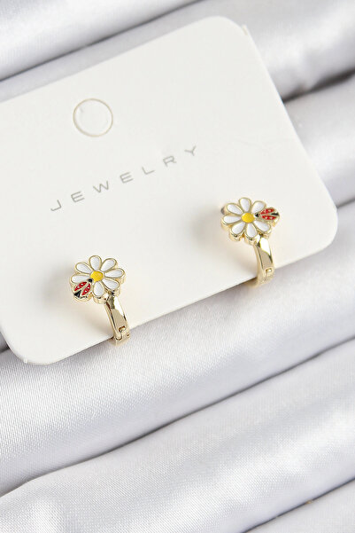 online kapsulavm avm alışveriş Brass Daisy Model Gold Color Children's Earrings