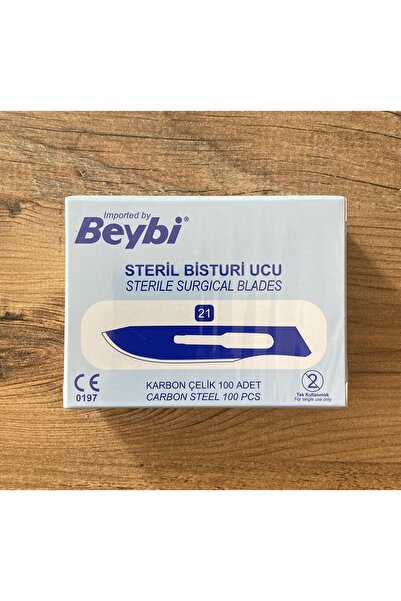 Beybi OPERASYON KESİM UCU NO: 21 (steril) (100 ADET) PASLANMAZ ÇELİK