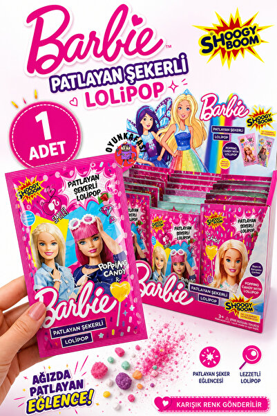 OYUNKAFASI Barbie Patlayan Şekerli Lolipop 1 Adet Popping Şeker Lollipop Karı...