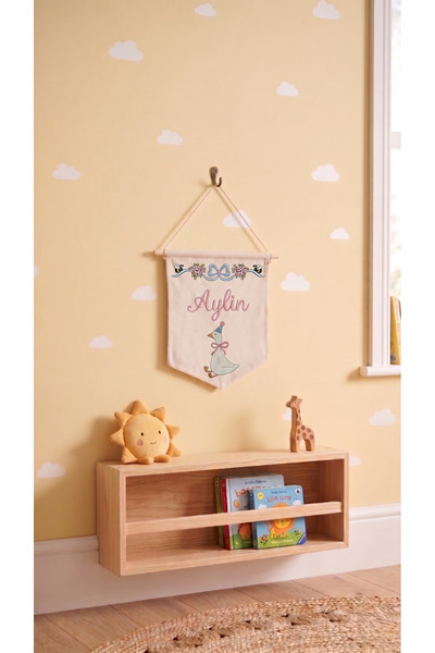 Nimini Kids Kişiye Özel Çocuk Odası Dekor Nakışlı Kanvas Duvar Bannerı (25x30...