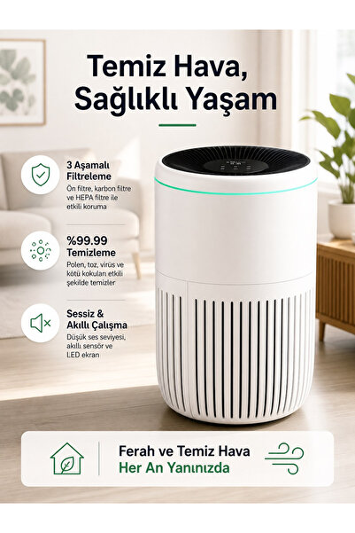 Bosch 62,5 m² HEPA Filtreli Otomatik ve Sessiz Uyku Modlu Bakteri Giderici Ha...