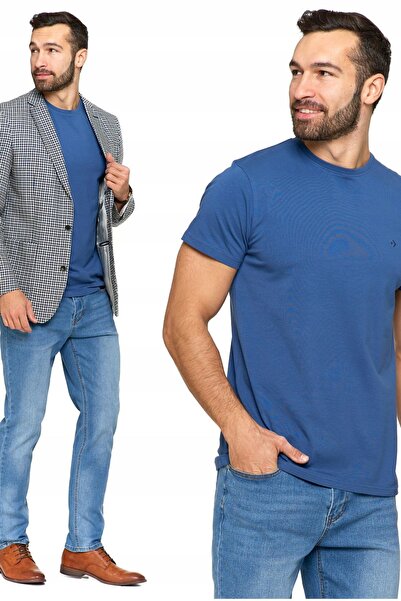 MORAJ Tricou Premium pentru Bărbați, Bluză netedă cu broderie din bumbac