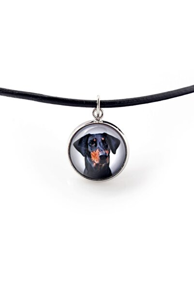 Art - Dog Dobermann, Doberman Pinscher - pandantiv pentru colier cu fotografi...