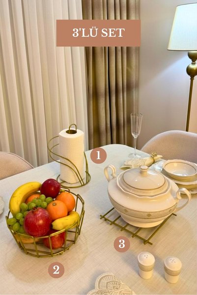 Edora Home Set od 3 mat zlatna držača za salvete u obliku labuda, podmetača, ...