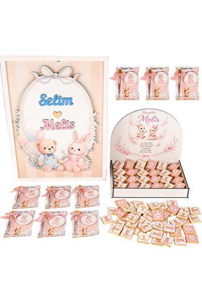Happy times favors İsme Özel Led Aydınlatmalı Hoşgeldin Bebek Seti ( Işıklı T...