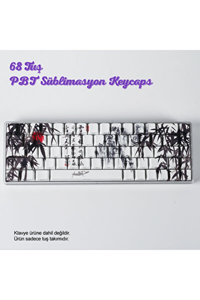 silabor Retro Mürekkep Tarzı PBT Keycaps Süblimasyon Klavye Tuş Takımı Modifi...