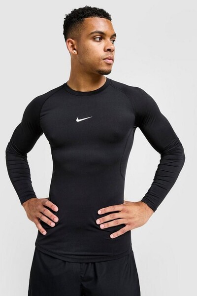 Nike Pro Dri-Fit Tight Top LS Erkek Siyah Uzun Kollu Spor Tişört