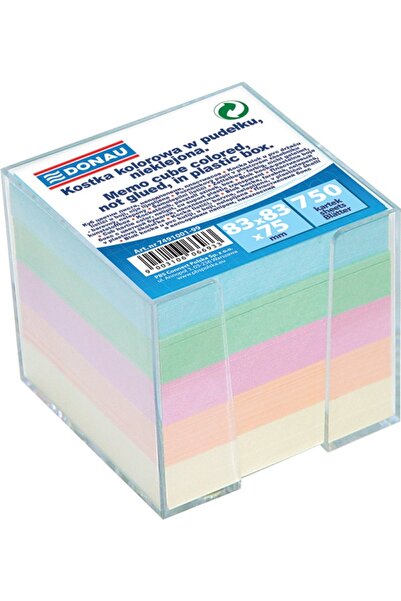 donau Cub hartie cu suport plastic, 92x92x82mm, - hartie culori pastel asortate