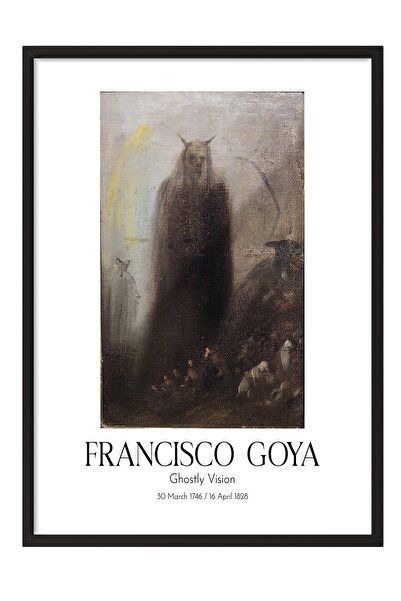 Postifull Francisco Goya - Sablasna vizija, slika u crnom okviru, umetnička s...