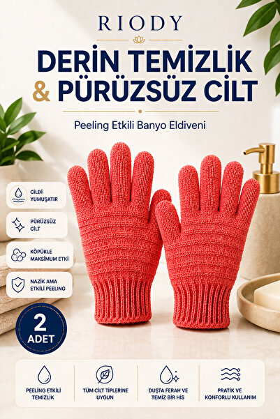 RiODY Peeling Banyo Eldiveni 2’li Set – Pürüzsüz Cilt ve Spa Deneyimi İçin
