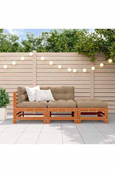 vidaxl Set de lounge pentru gradina 3 pcs Maro ceruit