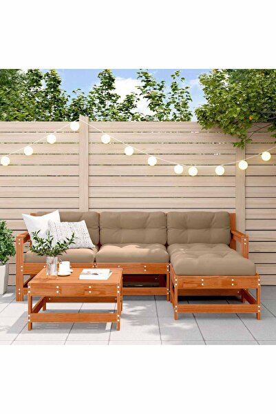 vidaxl Set de lounge pentru gradina 5 pcs Lemn de pin vopsit maro