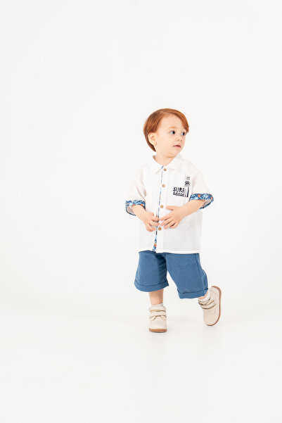 JNF kids Baby Boy Summer Muslin Shirt Shorts 2-Piece Set