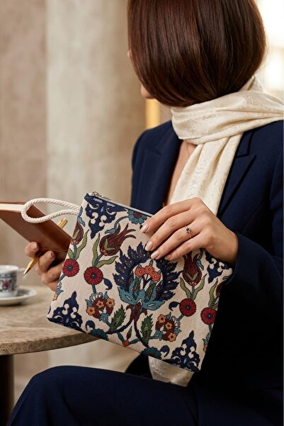 CLUTCH Osmanlı Motifli Orta boy Goblen El çantası