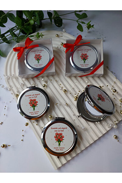 Lilamor 15 Adet Anneler Günü Hediyesi Metal Cep Aynası