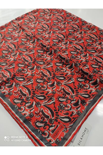 Butik Silkhome pamuklu organik soft eşarp kaymaz kırmızı renk