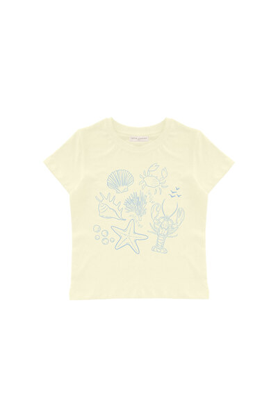 lethestudios Soleil Club Baskılı Baby Tee Crop Top